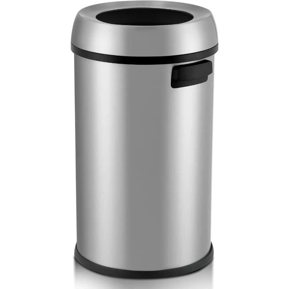 Bidone della spazzatura commerciale/cucina con parte superiore aperta resistente da 65 l/17 gal, bidone dei rifiuti resistente alle impronte digitali per ristorante camera da letto ufficio