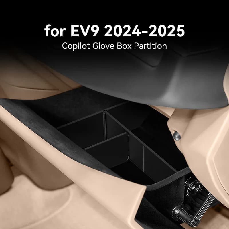 Glove Box Organizer Divider for Kia EV9 2024-2025 Center Console Storage Tray with Non-Slip Mat Car Interior Accessory,