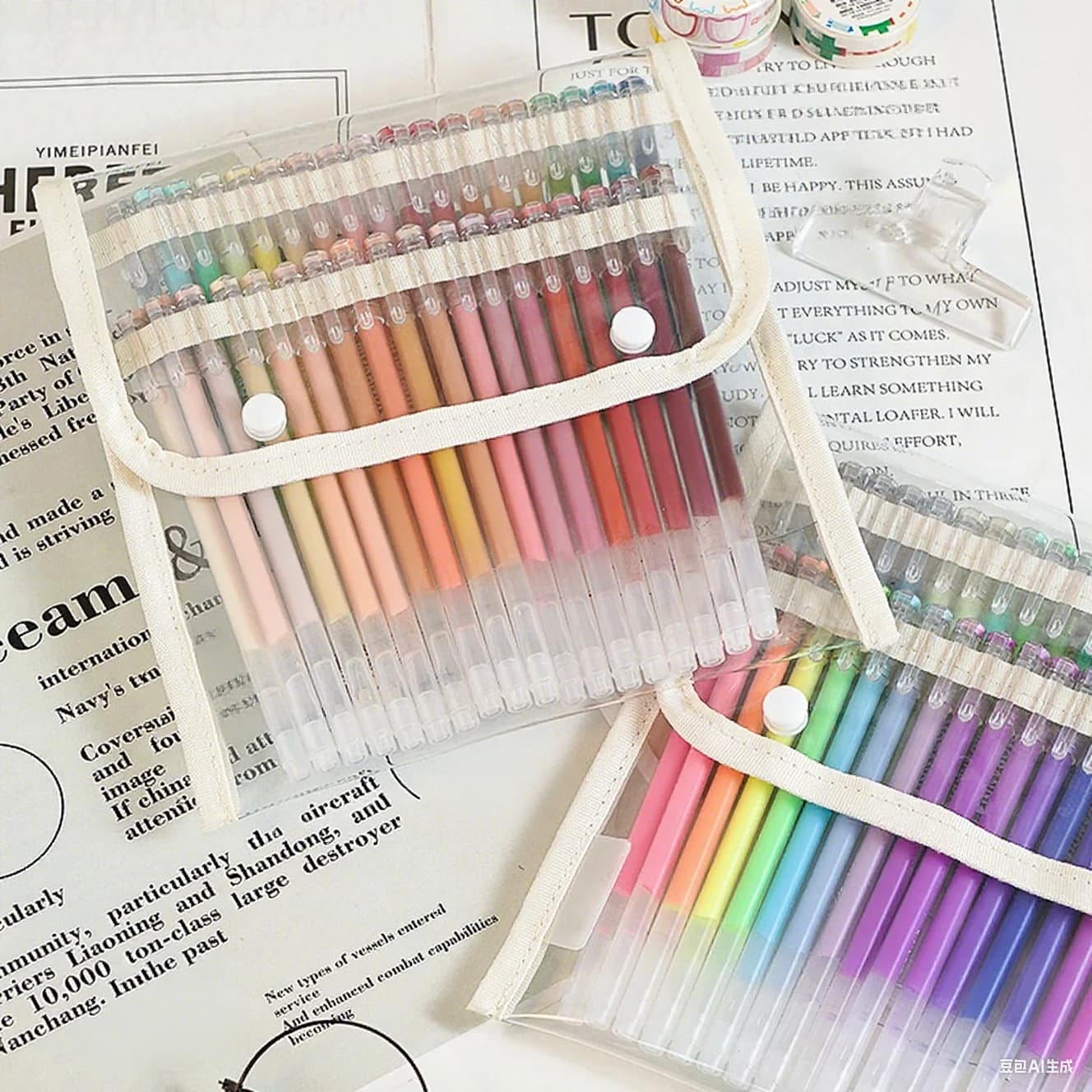 Custodia per penne colorate Borsa per penne di grande capacità per contabilità manuale Può contenere 36/108 Custodia per penne gel Borsa per cancelleria portatile