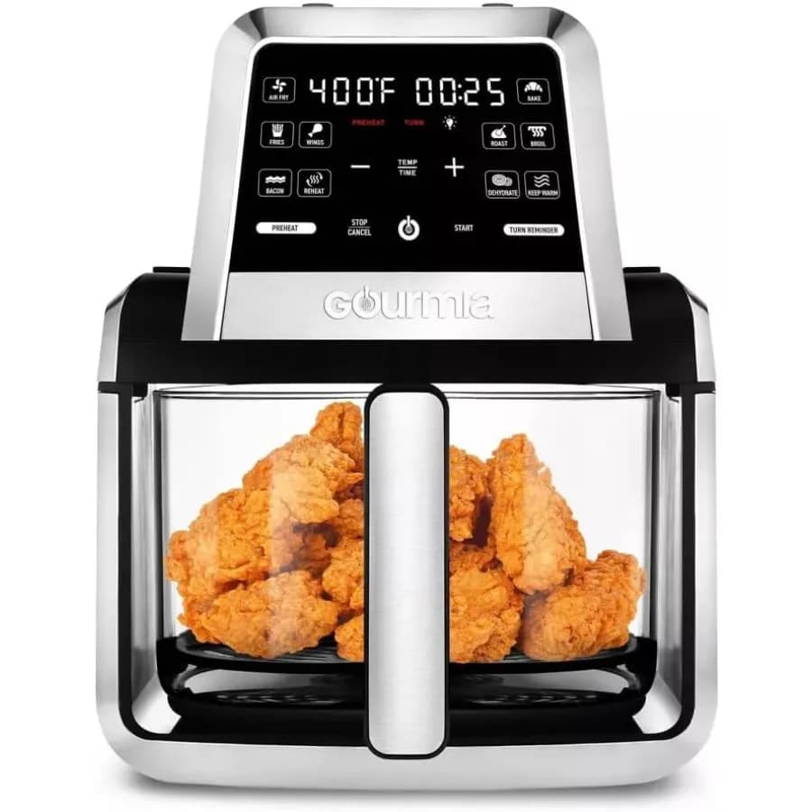 7 Qt digital air fryer with 10 presets for healthy cooking at home - Non-toxic Stainless Steel Basket Compact Fry 'N Fold Desig