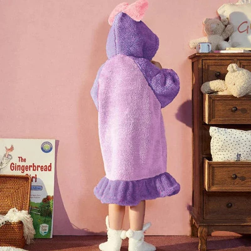 Accappatoio caldo in flanella per ragazze Pigiama con cappuccio Principessa Camicia da notte Vestaglie Vestaglia per bambini Indumenti da notte Manica lunga Nightshi CV