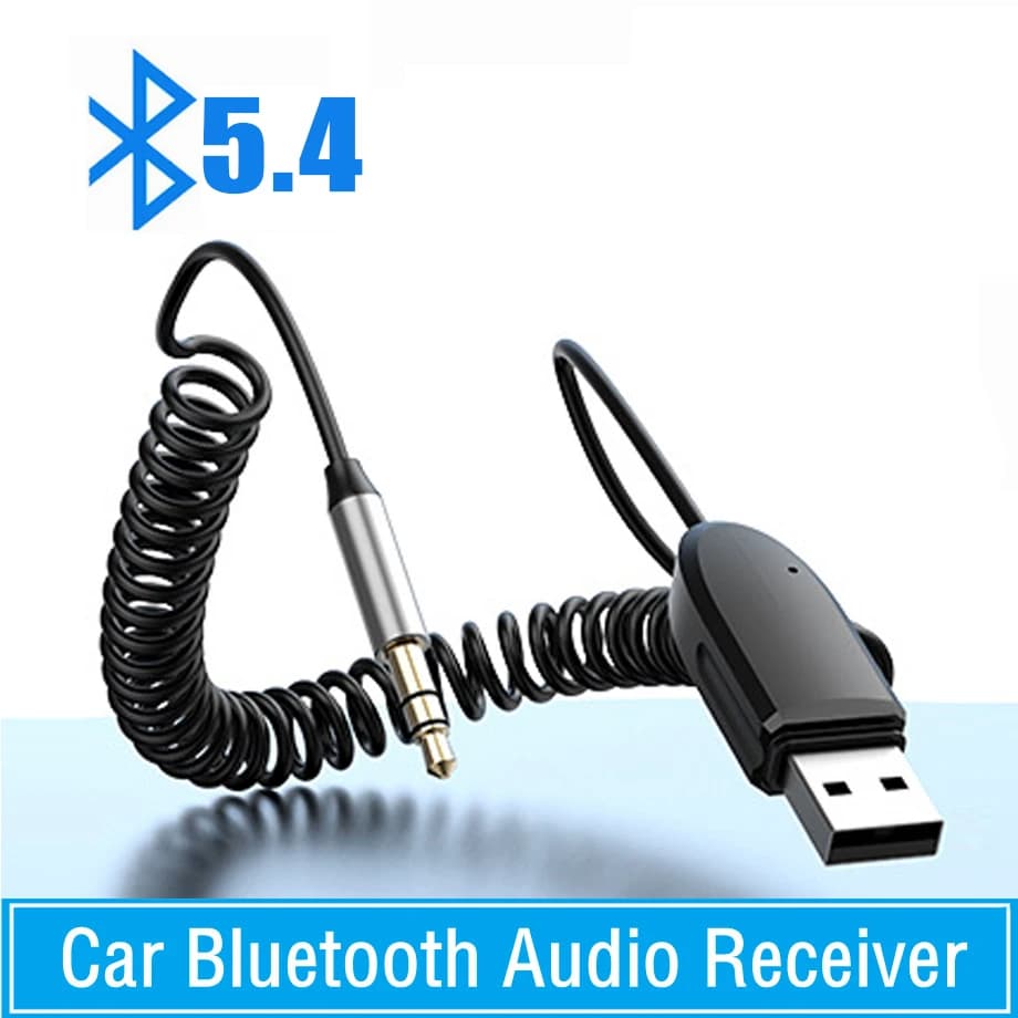 Ricevitore Audio Bluetooth 5.4 per Auto, Kit Stereo con Jack AUX da 3,5mm, Dongle USB, Adattatore Wireless per Autoradio, Altoparlanti e Amplificatori
