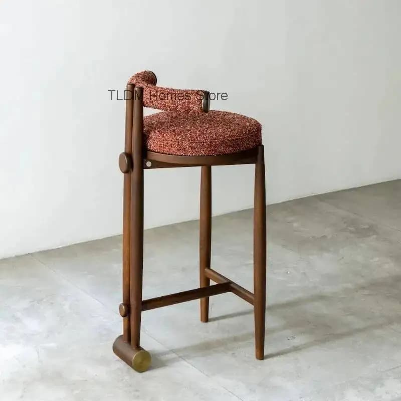 Wooden Legs Brown Bar Stools Commercial Nordic Sturdy Designer Bar Stools Ergonomic Unique Sillas De Comedor Dining Furniture