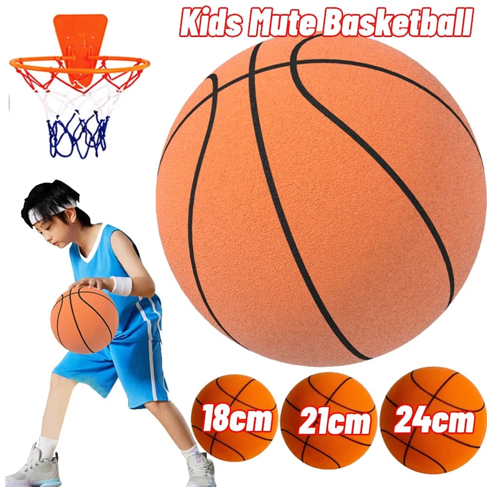 18/21/24CM Spugna silenziosa Basket Rimbalzo Palla alta silenziosa Gioco sportivo di basket Regalo di compleanno per bambini Basket al coperto