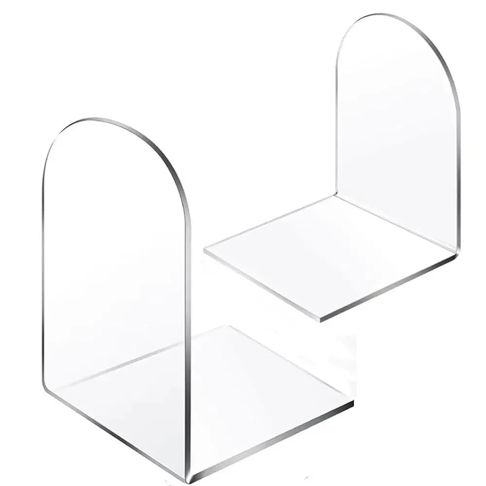 Acrylic Book Shelves Stoppers Transparent Anti-slip Book Library Stoppers and Desk Organizer