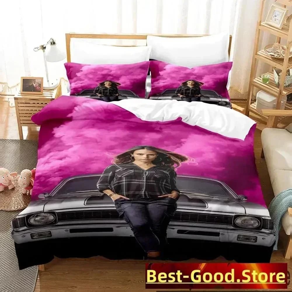 Set di Biancheria da Letto Stampato 3D Fast and Furious, Copripiumino, Lenzuolo, Federe, Set Completo per Letto Matrimoniale, Queen, King Size