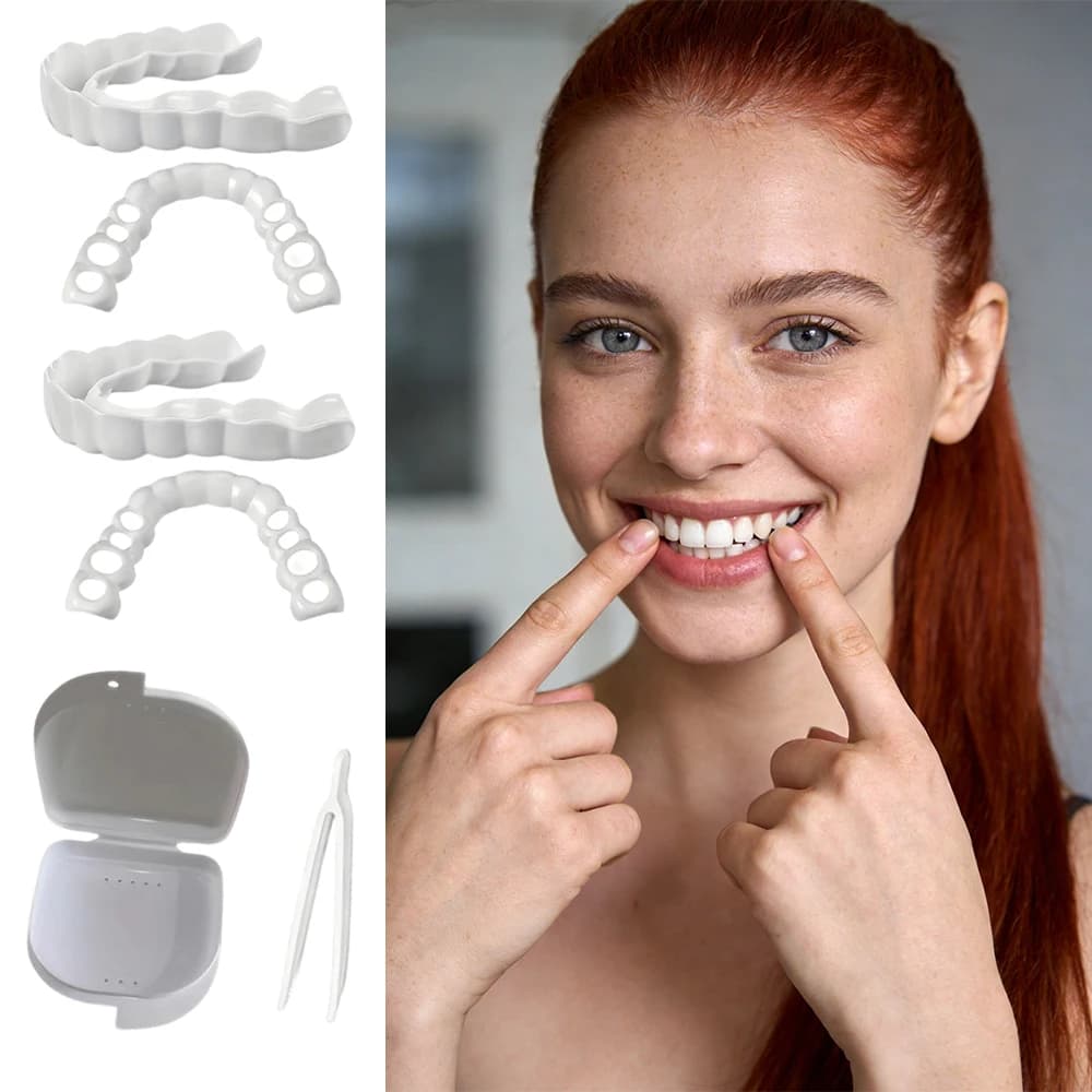Easy to Remove Teeth Veneers Reusable Instant Smile Whitening Quick Release Design No Damage to Teeth H2931