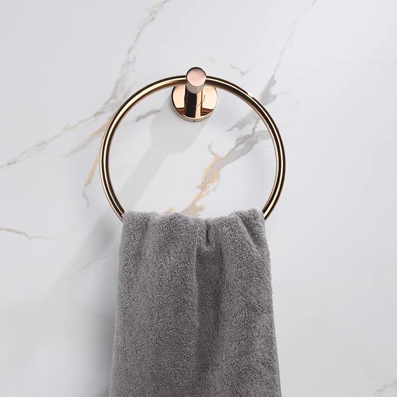 304 stainless steel wall bathroom accessories set in pink gold - Toilet paper holder Hand soap dish