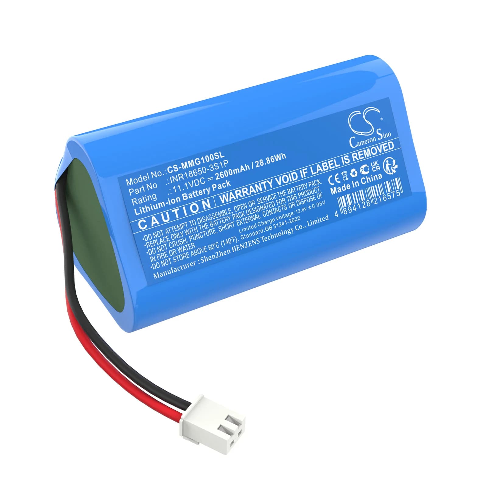 Battery for PN Massage Gun: INR186&50-3S1P 2600mAh / 28.86Wh