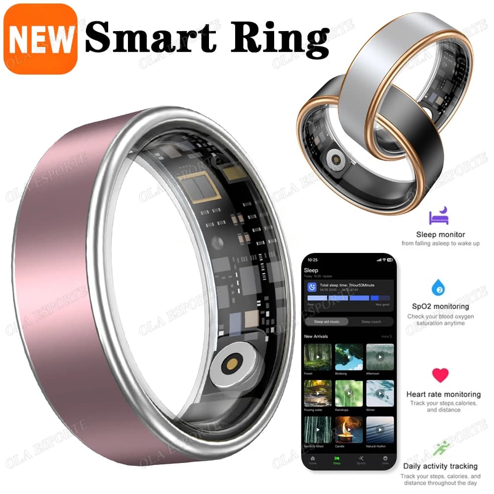 2026 Smart Ring Gesture Control Wireless Bluetooth Heart Rate Blood Pressure Monitor 5ATM Waterproof Health Smartring Men Women