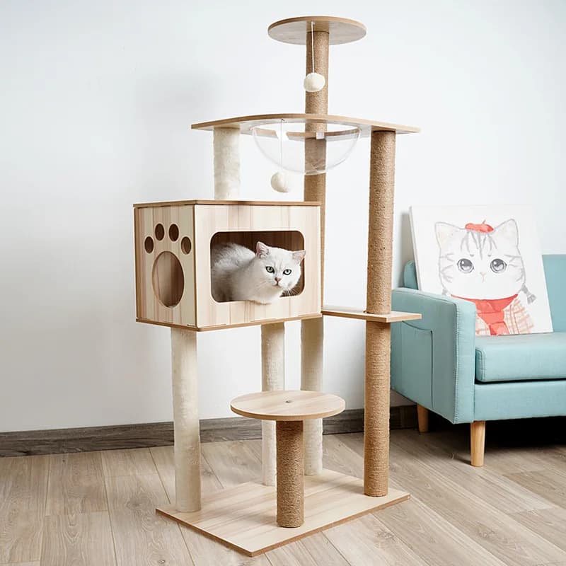 Delivery of foreign trade pet products climbing frame litter cat scratching board tree products pet toy space capsule
