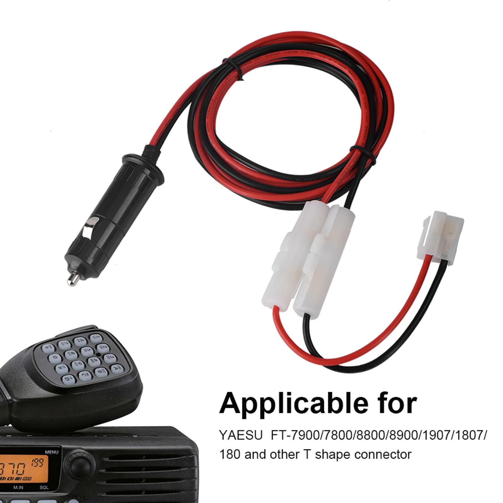 cavo per cavo radio YAESU Cavo di alimentazione a forma di T Cavo accendisigari per radio mobile FT-7900/7800/8800/8900/1907