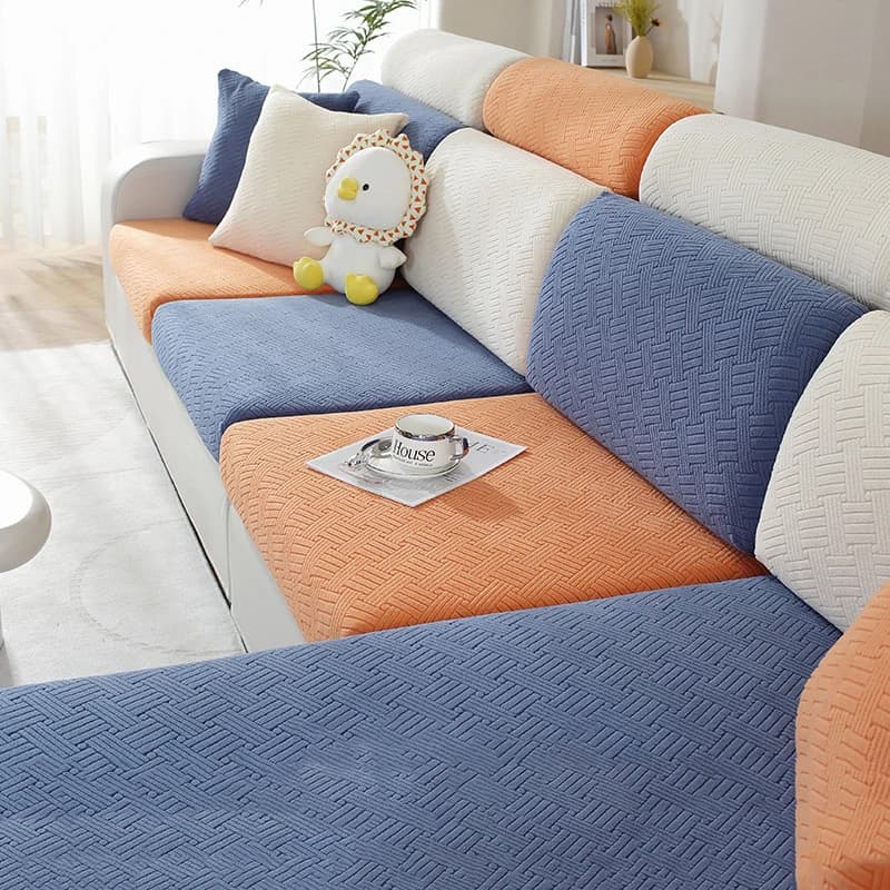 Thickened Elastic Sofa Cover Non-Slip Simple Living Room Sofa Hats Universal Solid Colour Velvet Sofa Cushion Cover Dust-Proof