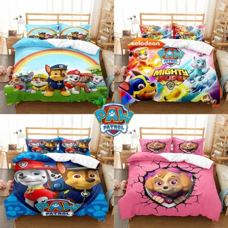 PAW PATROL Harajuku 3D Print Bedding Set Oversized Quilt Cover Pillowcase Bedroom Decoration Duvet Cover Bed Linen