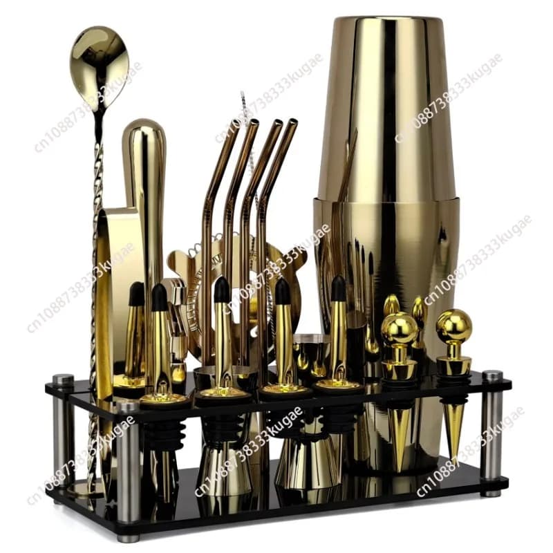 set acrilico in acciaio inox shaker per cocktail bar strumento KTV set da 20 pezzi