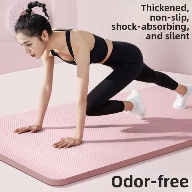 Tappetino Yoga Spesso Antiscivolo per Fitness e Uso Domestico, con Riduzione del Rumore, Antiurto, per Esercizi Addominali, Senza Odore, con Scomparto Portaoggetti