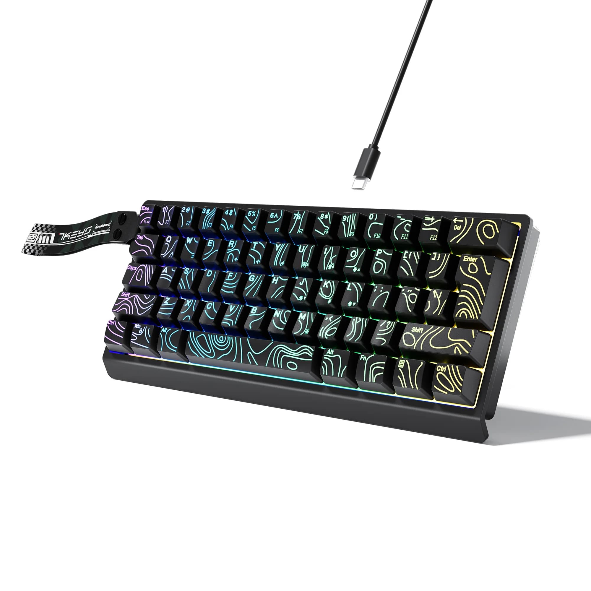 Set tastiera da gaming 60%, tastierino numerico e mouse. La mini tastiera da gaming ha 61 tasti con vera retroilluminazione RGB. Il dispositivo staccabile
