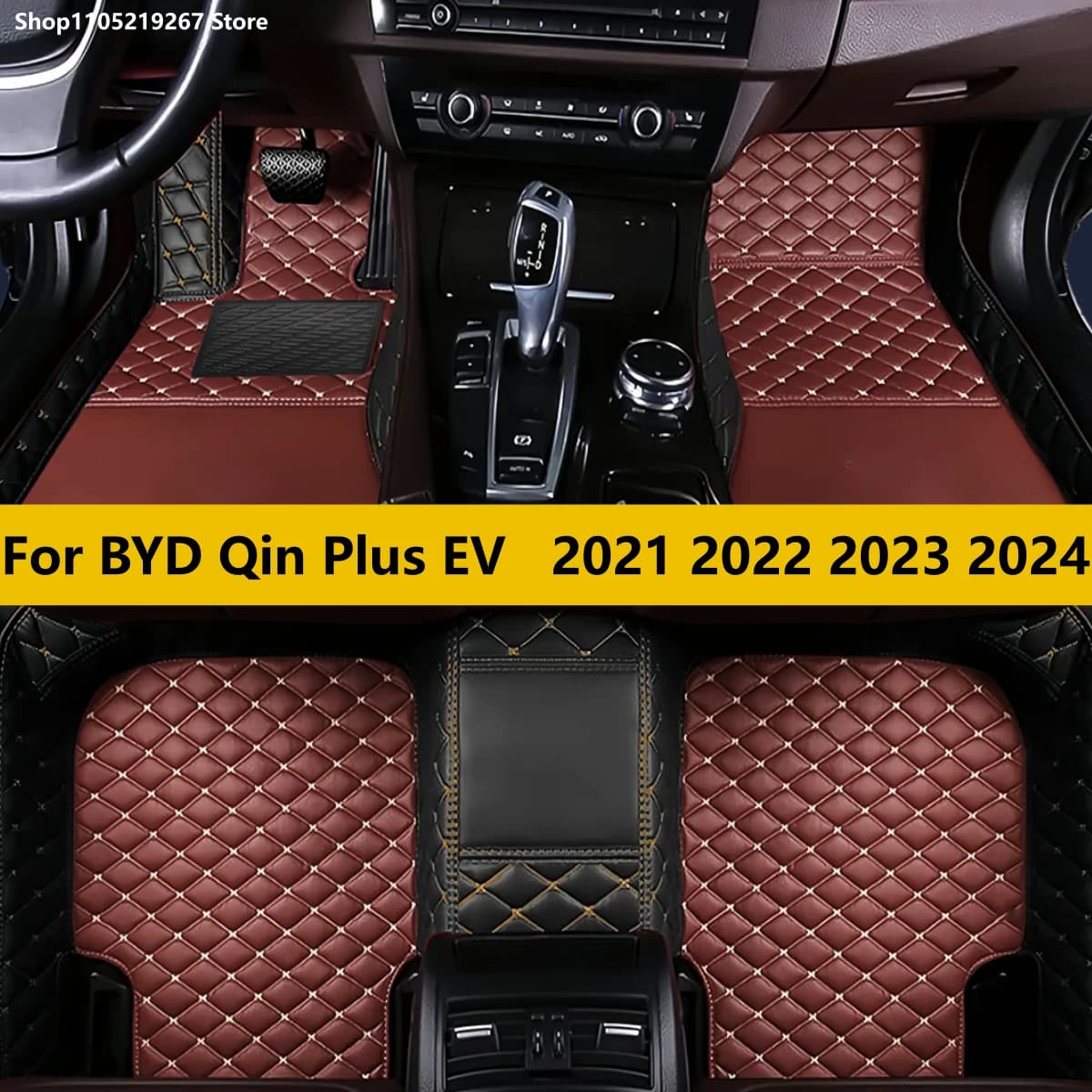 Tappetini auto per BYD Qin Plus EV 2021 2022 2023 2024 Tappeti Tappetino in pelle Tappeti durevoli Set di tappetini antisporco