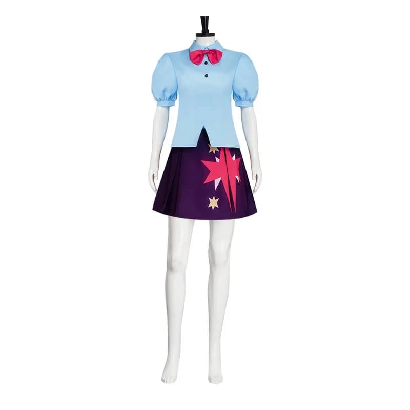 Costume Twilight Sparkle per Cosplay Umano, Camicia Bianca da Marinaio, Gonna Corta Viola, Abito per Halloween e Carnevale