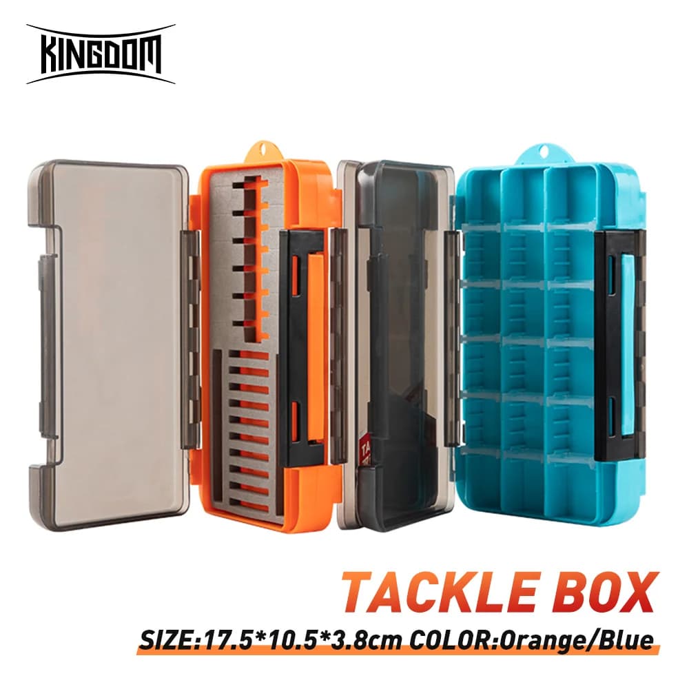 Kingdom Fishing equipment box with double-sided bait with multi-parts Housing for bait hook accessories Plastic fishing organizer
