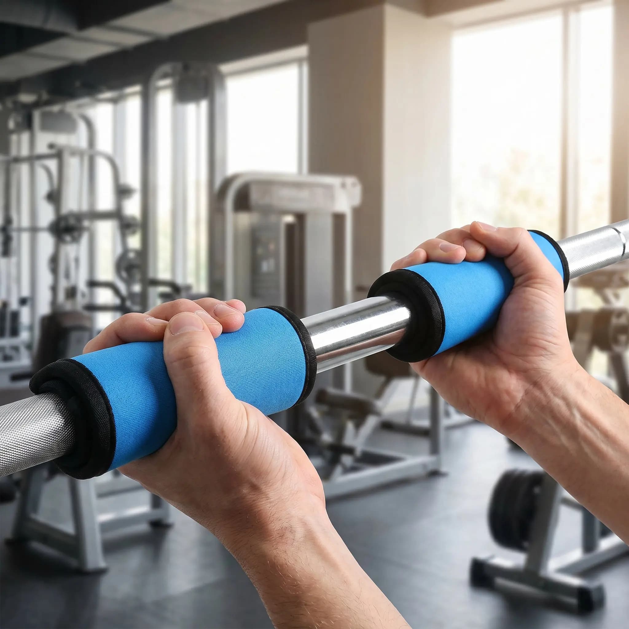 2Pcs Gym Accessories Barbell Pad Detachable Anti-Skid Cushion Pull Up Bar Dumbbell Handle Covers Weightlifting Protective Grip