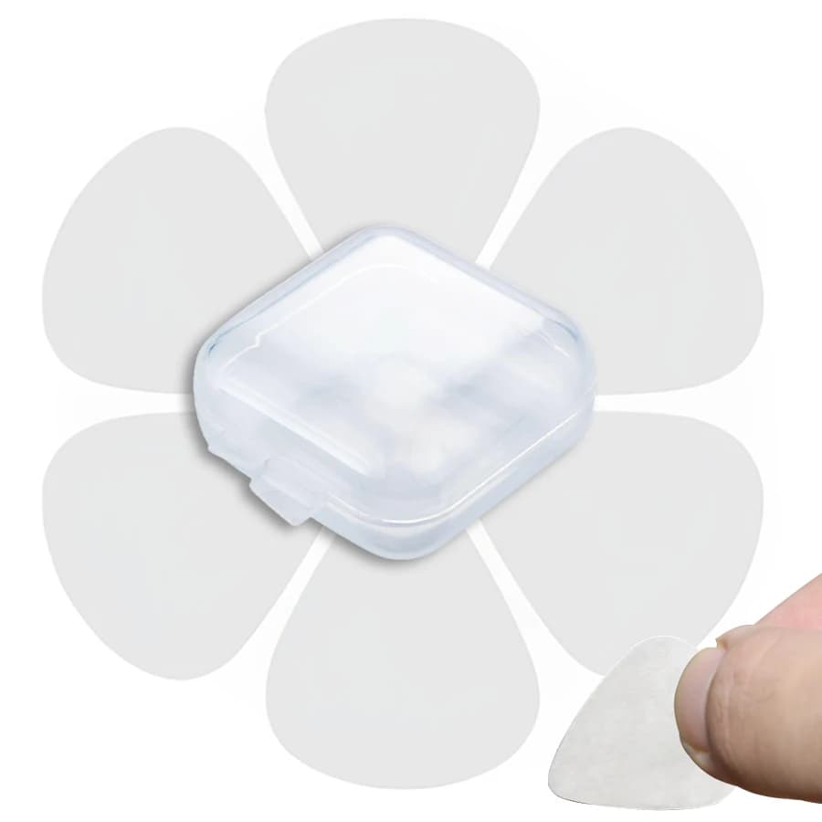 Set di 6/12 Plettri in Acciaio Inox da 0,3mm con Scatola Portaoggetti da 3,5cm per Chitarra, Ukulele, Basso, Accessori Durevoli per Strumenti a Corda