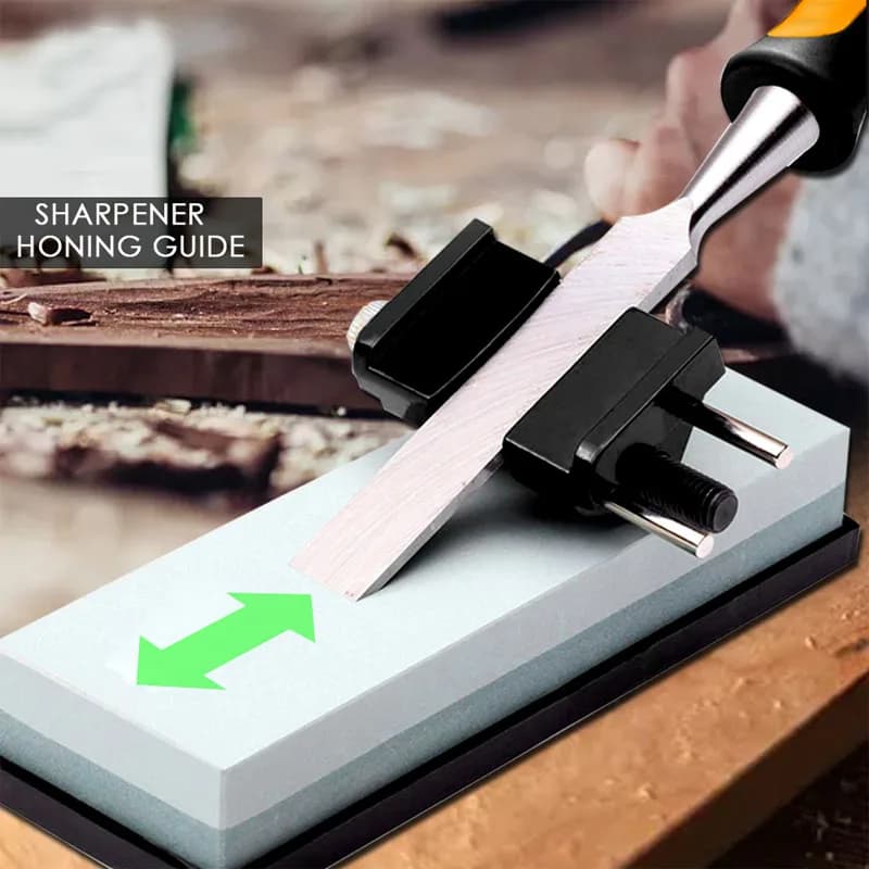 Guida angolare per affilare il scalpello Affilacoltelli in acciaio al carbonio Lama per affilare i coltelli per affilare la proiezione del scalpello in legno Jig Roller Whetstone