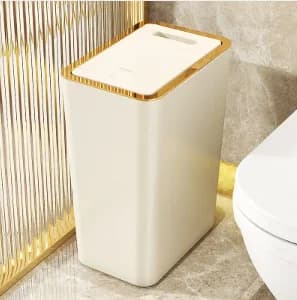 Pattumiera intelligente da 10 litri con coperchio pop-up a un pulsante Cestino di carta con fessura di fascia alta con coperchio antiodore per servizi igienici domestici