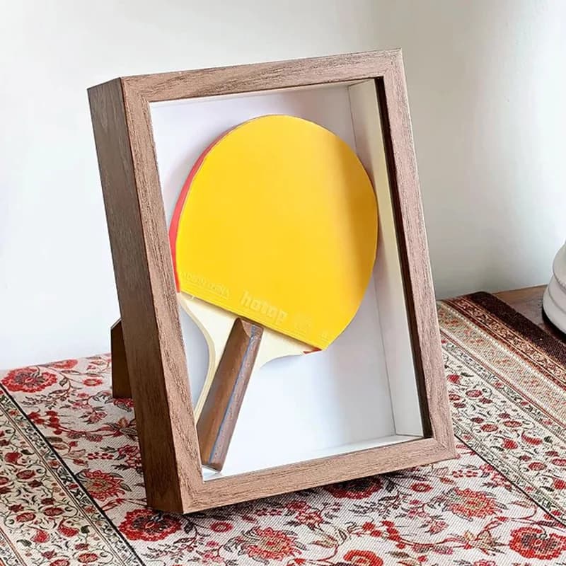 Table Tennis Rackets Display Frame 7 Inch Ping Pong Paddle Box Dust-proof Wall Mounted Signature Picture Frames Desktop Ornament