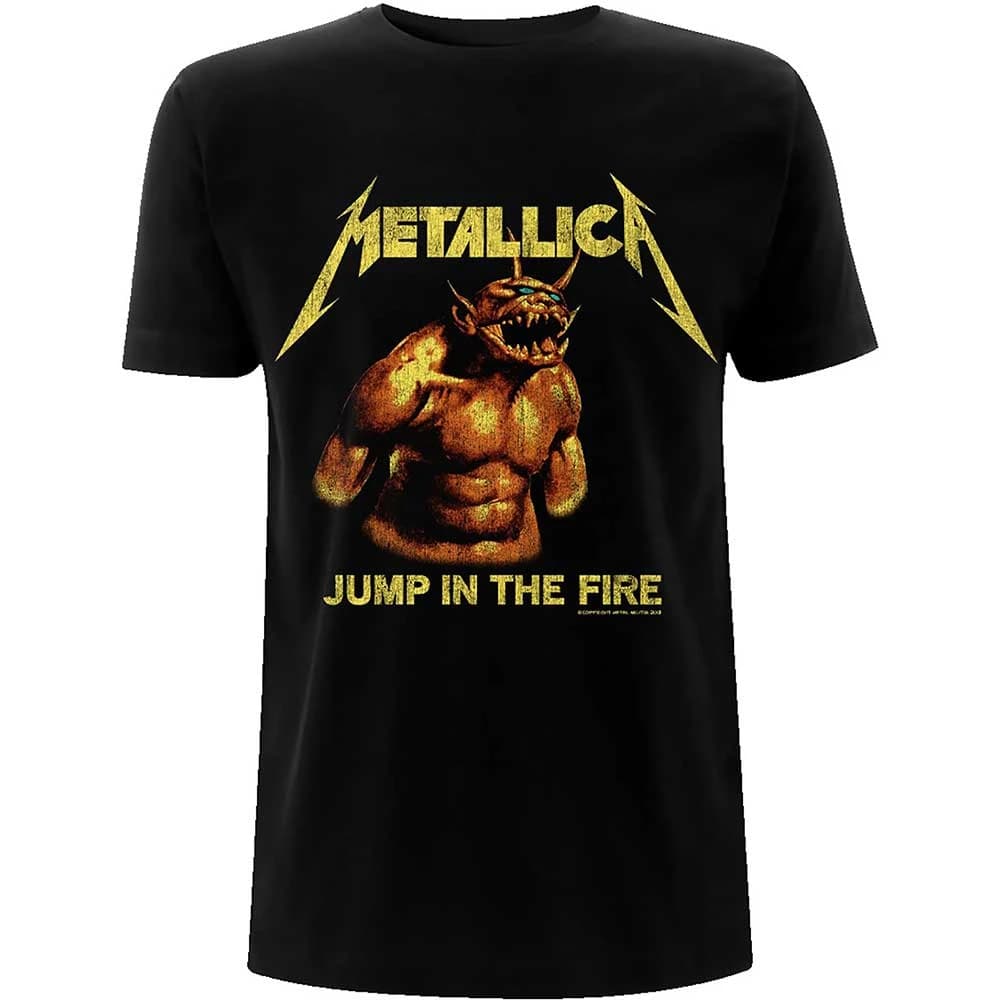 Jump in The Fire Vintage Metallica Band T-Shirt Cotton Graphic Tee Men Women Summer Streetwear