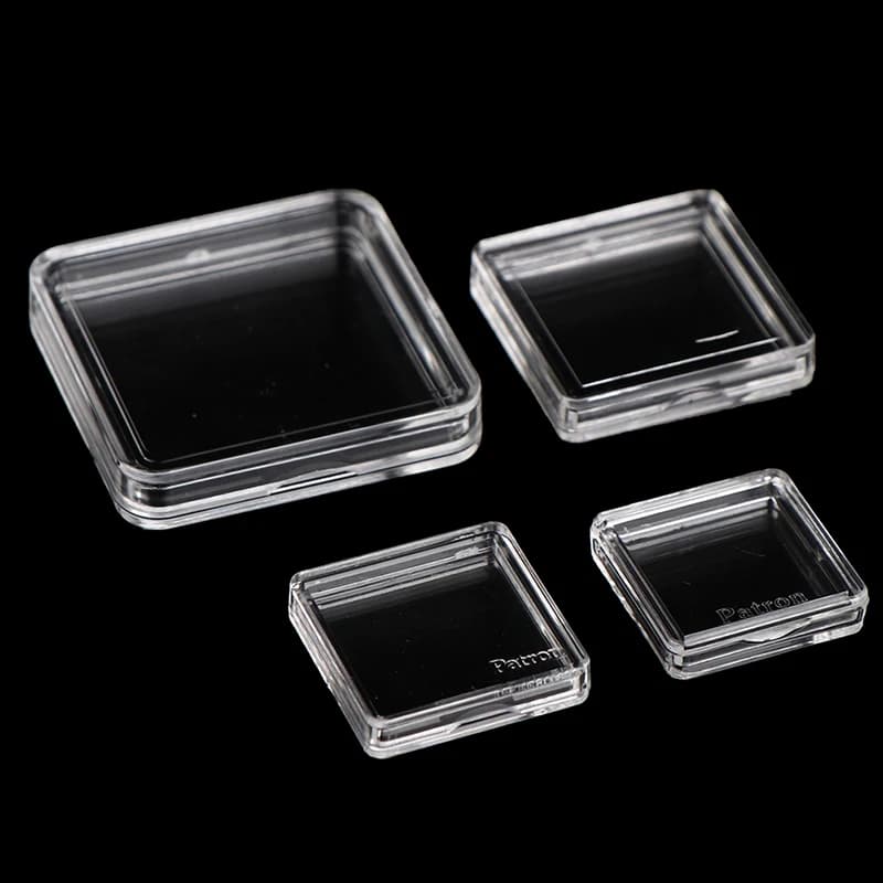 10 Pezzi Scatole Quadrate Trasparenti in Plastica per Protezione e Conservazione di Carte da Gioco e Token da Collezione