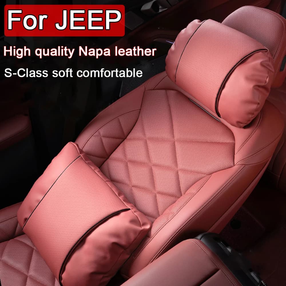 Nuovo poggiatesta per auto supporto per il collo cuscino per il collo cuscino lombare per sedile in pelle nappa per JEEP Renegade Patriot Compass Wrangler Grand