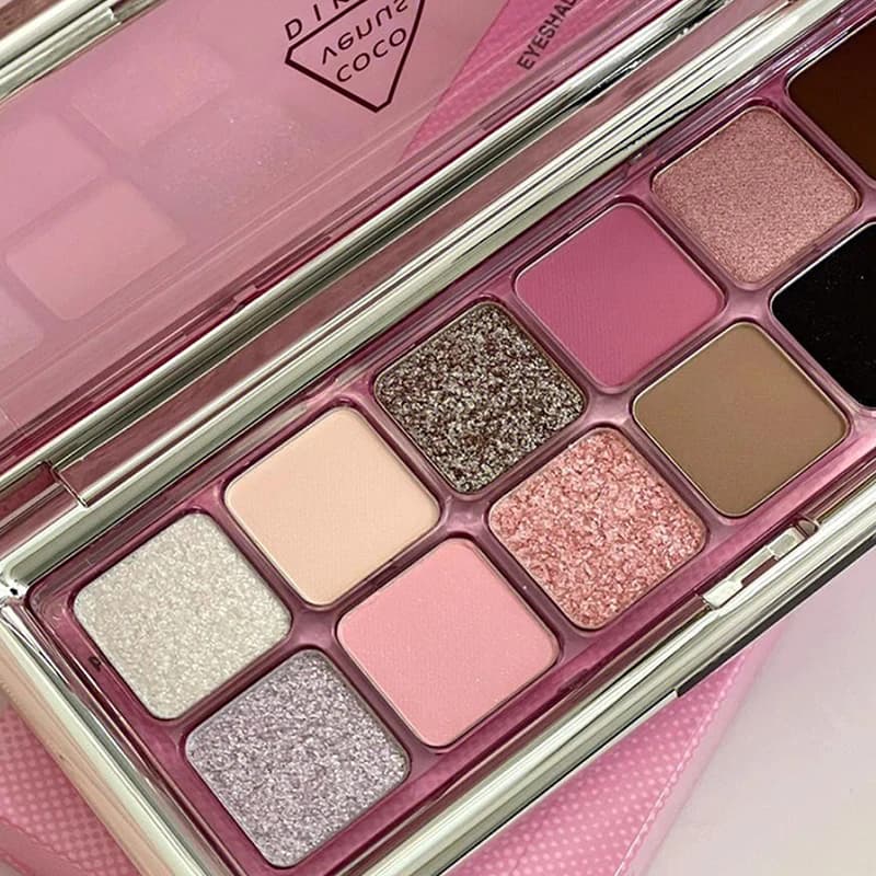 DIKALU Palette di ombretti glitterati per trucco occhi lucido alla moda Colore cemento Palette di ombretti a lunga durata Cosmetici