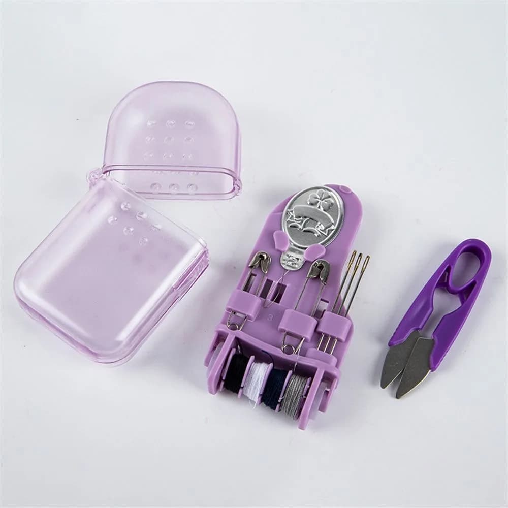 Scatola per kit da cucito da viaggio per la casa Mini kit da cucito portatile squisito e portatile Scatola per attrezzi da cucito con aghi