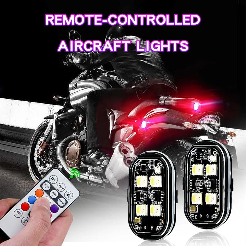 1/2/4/6Pcs Rgb Led Strobe Lights for Car Motorcycle Led Flash Position Wireless Light Aircraft Airplane Helicopter Warning Light