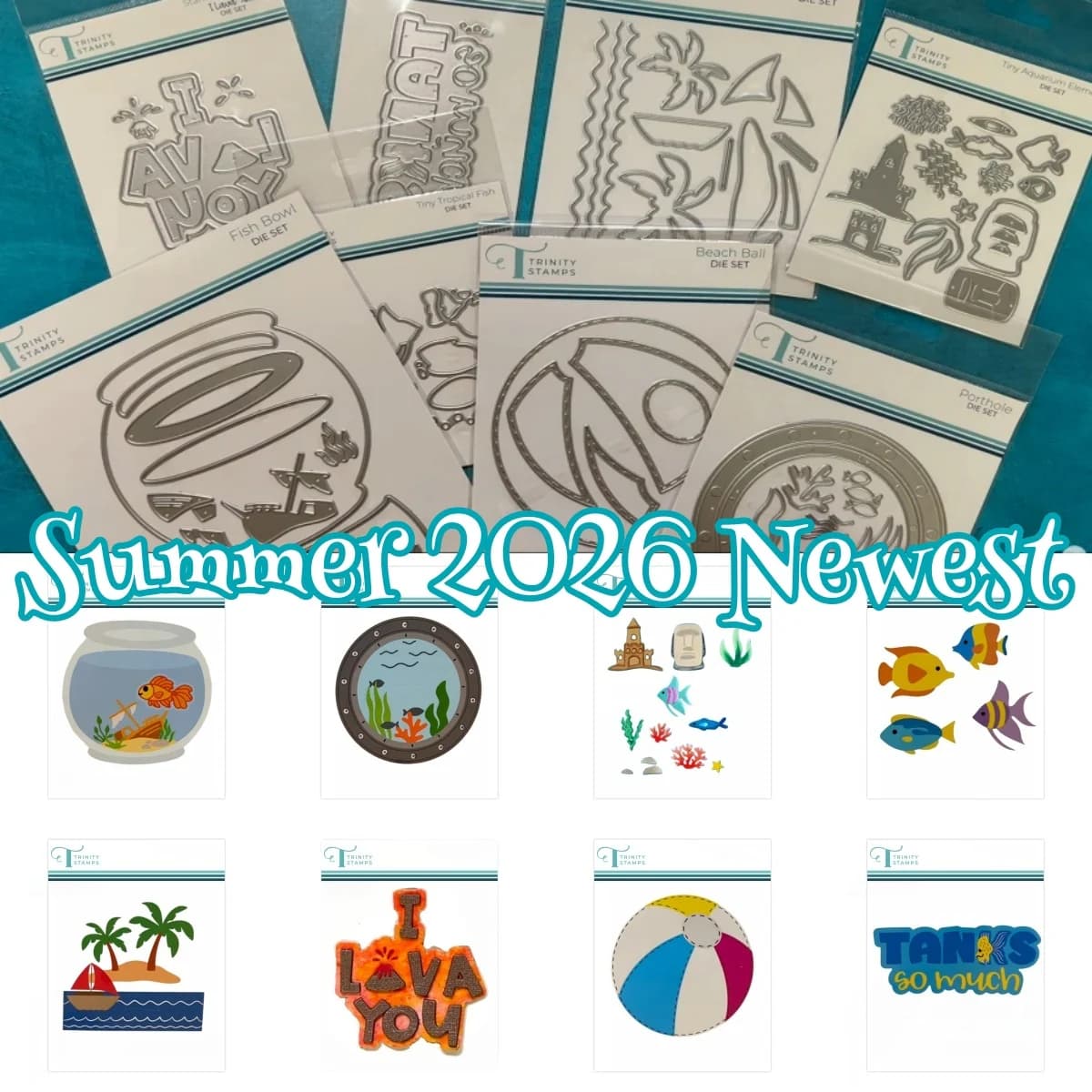 Summer 2026 Tropical Fish Beach Ball Metal Cutting Dies for DIY Making Card Scrapbook Embossed Paper Album Craft Supplies