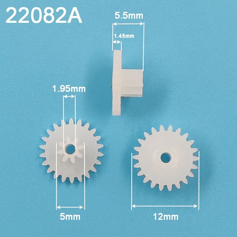22082A 0.5M ingranaggi a doppio strato 22 denti 12mm + 8 denti 5mm pignone in plastica parti accessori giocattolo modello fai da te