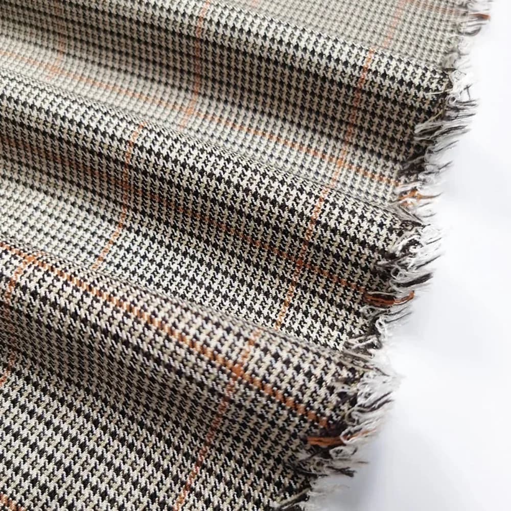 Yarn-dyed Fabric Pure Wool Houndstooth Plaid Spring Autumn Winter Dress Trench Coat Suit Fabrics Fashion Design Cloth By Meter