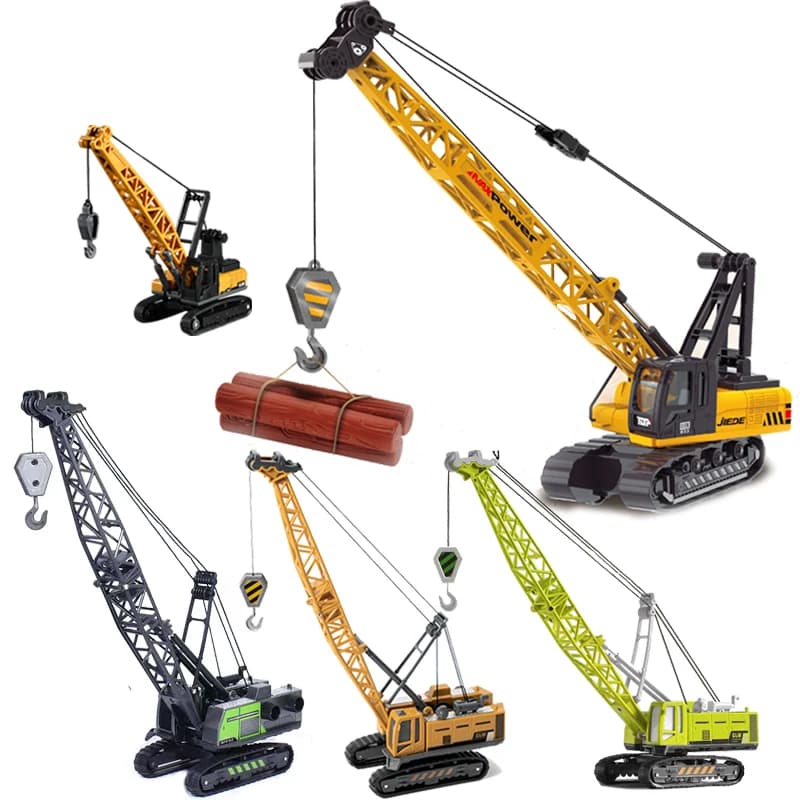 Gru ingegneria pressofusa in lega + trattore in plastica per bambini camion da costruzione giocattoli educativi per ragazzi bambini modello di veicolo regalo