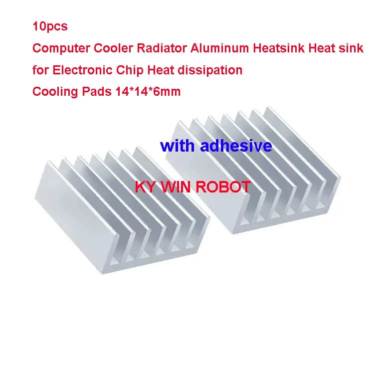 5 pcs mini sticker aluminum radiator heat sink heat sink 14x14x6mm cooling device for 3D printer driver step-by-step motor VGA RAM LED IC