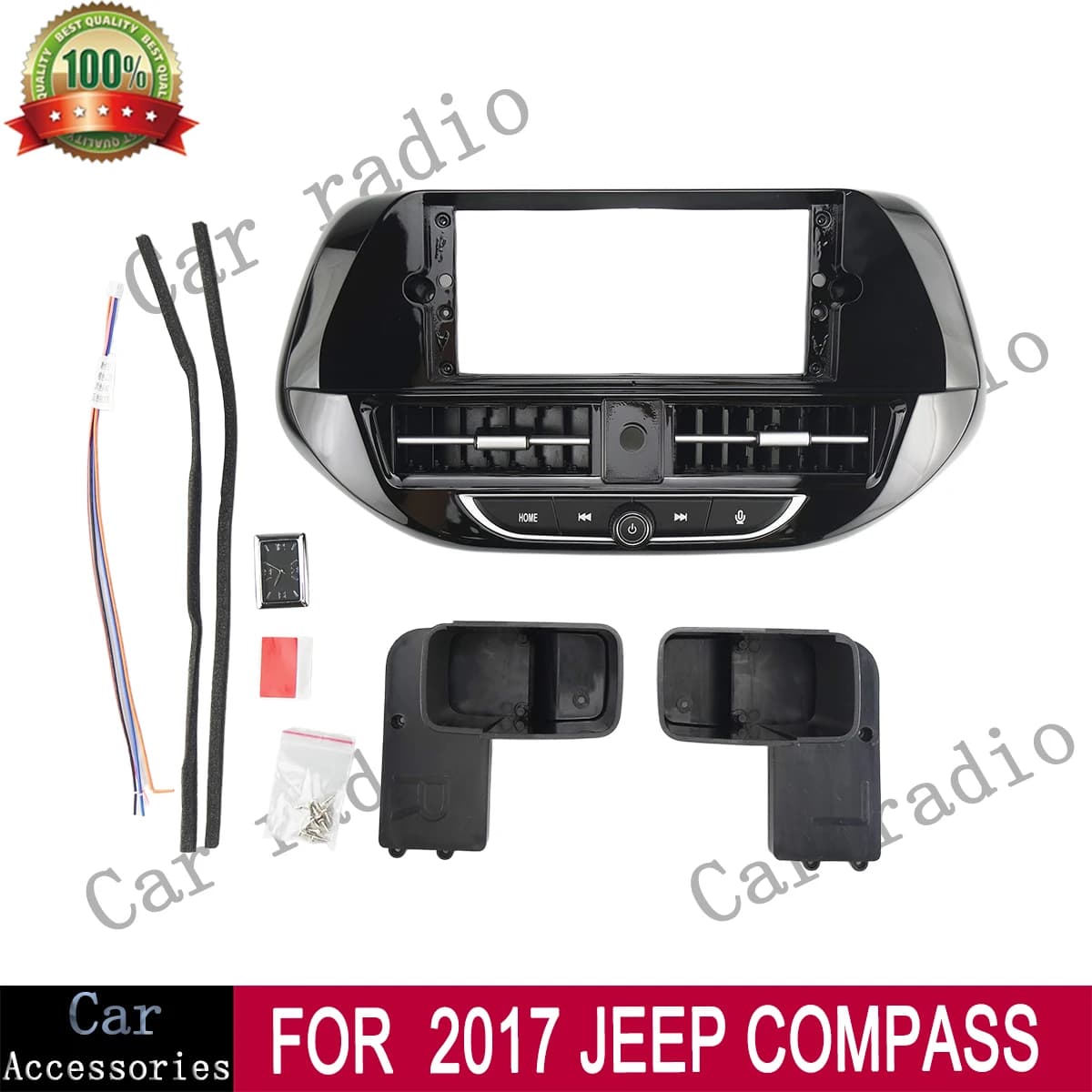 For 2017 JEEP COMPASS 12.3 Inch Car Radio Android Stereo Frame Player Head Unit Fascia Panel Dash Board Cover