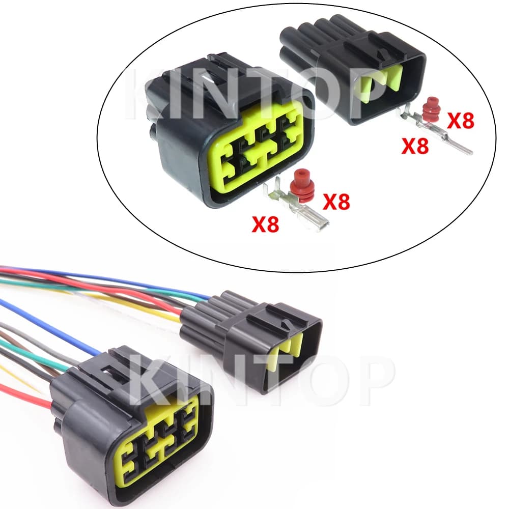 1 Set 8 pin presa per cablaggio sigillata automatica con fili FW-C-8F-B FW-C-8M-B parti di automobili del connettore elettrico dell'automobile