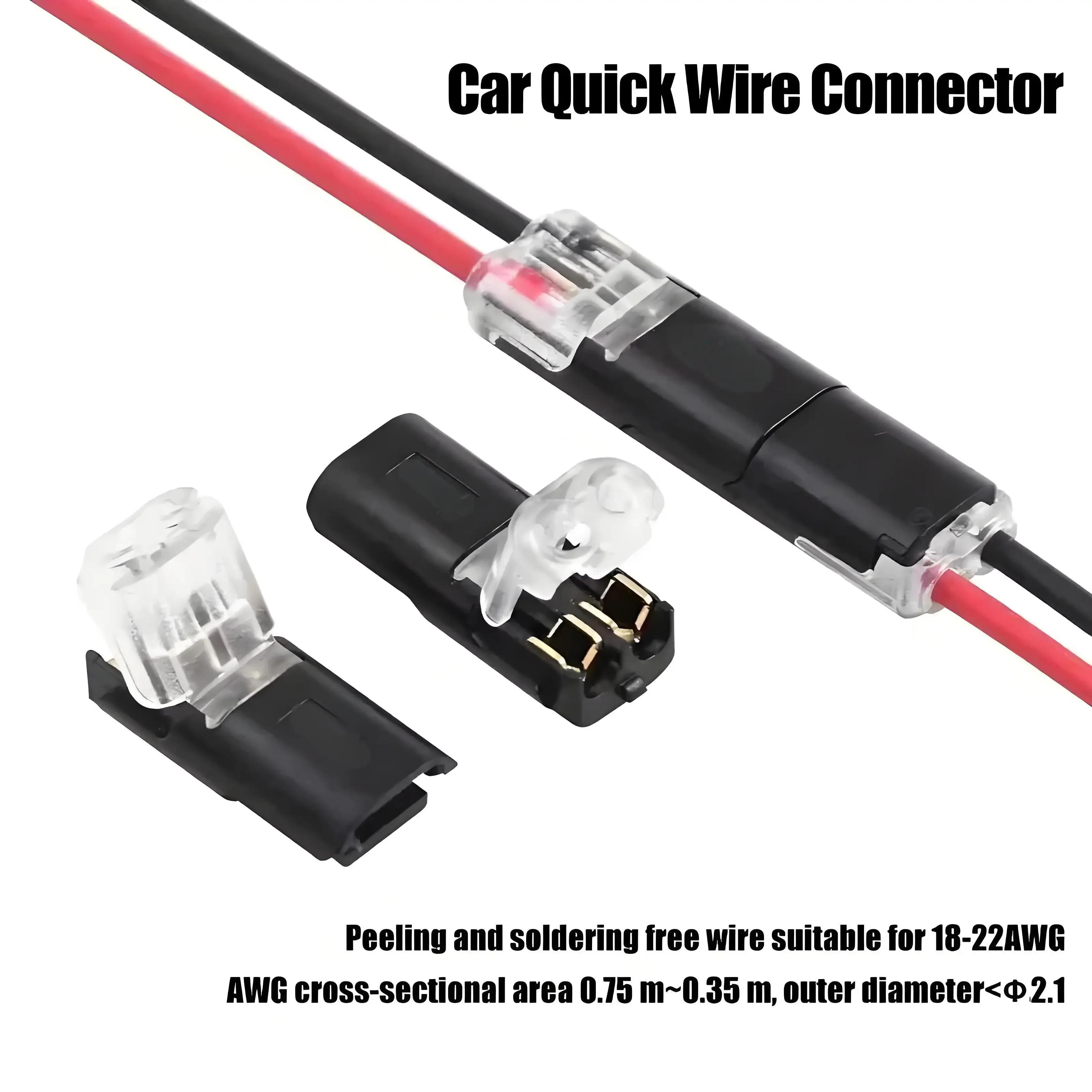 2 Pin Waterproof Connectors for Auto Electric Cables, Wire Spool Connectors, Strip Terminals, 20/30/50/100 Pieces