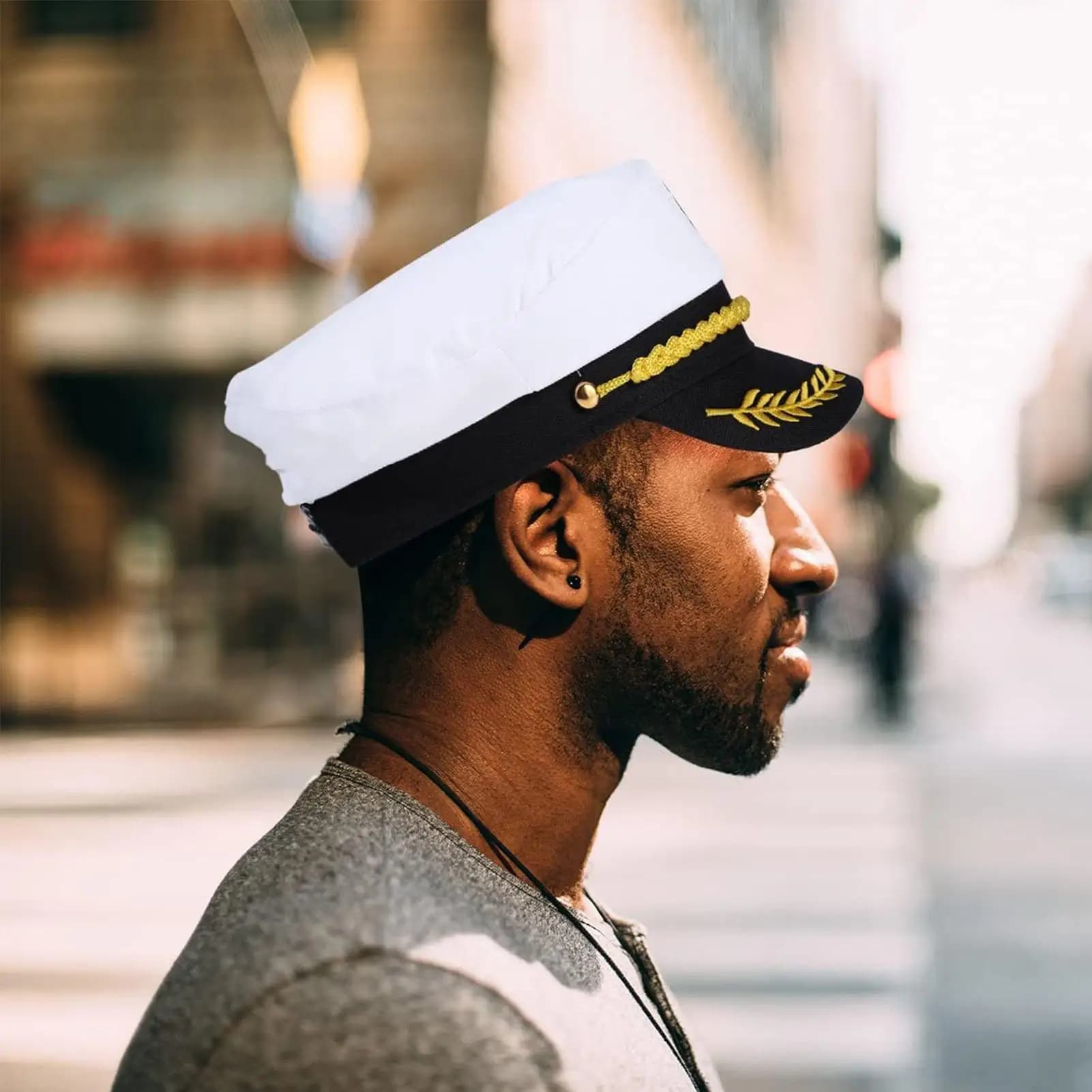 Yacht Captain's Hat for Adults, Adjustable, Unisex, for Celebrations, Dressings, Elegant and Excellent Marine Accessories