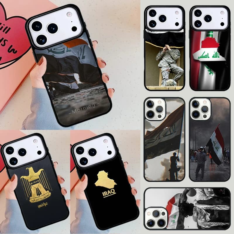 Custodia per telefono con bandiera nazionale irachena per Apple iPhone 17 Air 16E 15 14 Plus 13 12 11 Pro Max Mini Funda Cover