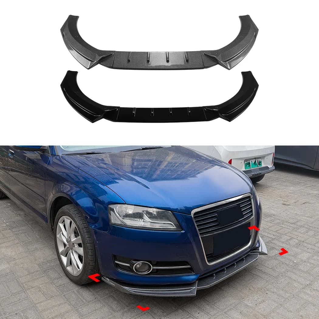 Diffuser Canard Spoiler Body Kits Splitter For Audi A3 8P Standard (Not fit Sline) 2008-2012 Car Front Lower Bumper Lip