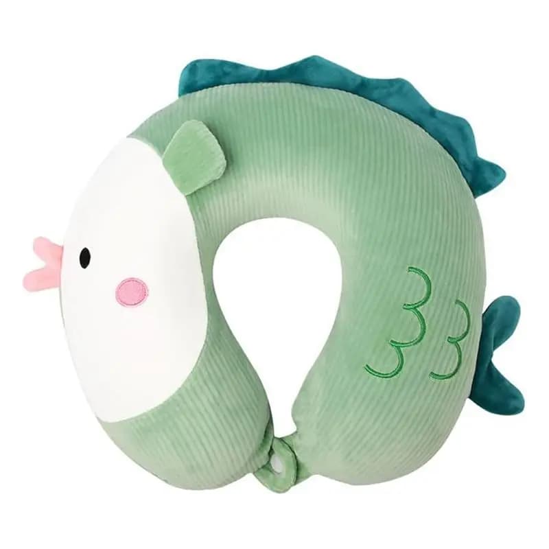 FBIL-Memory Foam Simpatico cuscino da viaggio per bambini, cuscino per il collo dal design a forma di cartone animato per viaggi in aereo