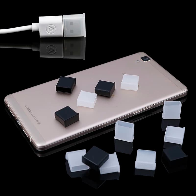 【C】10 pezzi di tappi protettivi in plastica per USB maschio, antipolvere, con coperchio di protezione