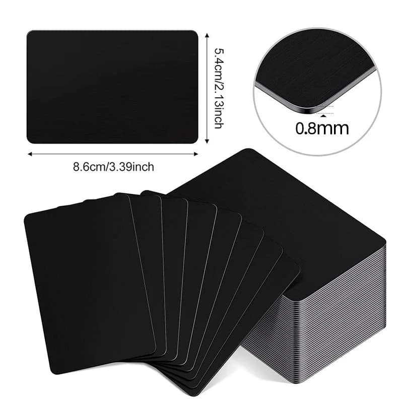86x54x0.8mm Vacuum Aluminum Sheet Laser Engraving Marking Metal cards for DIY business cards, adhesive labels, invitation for parties