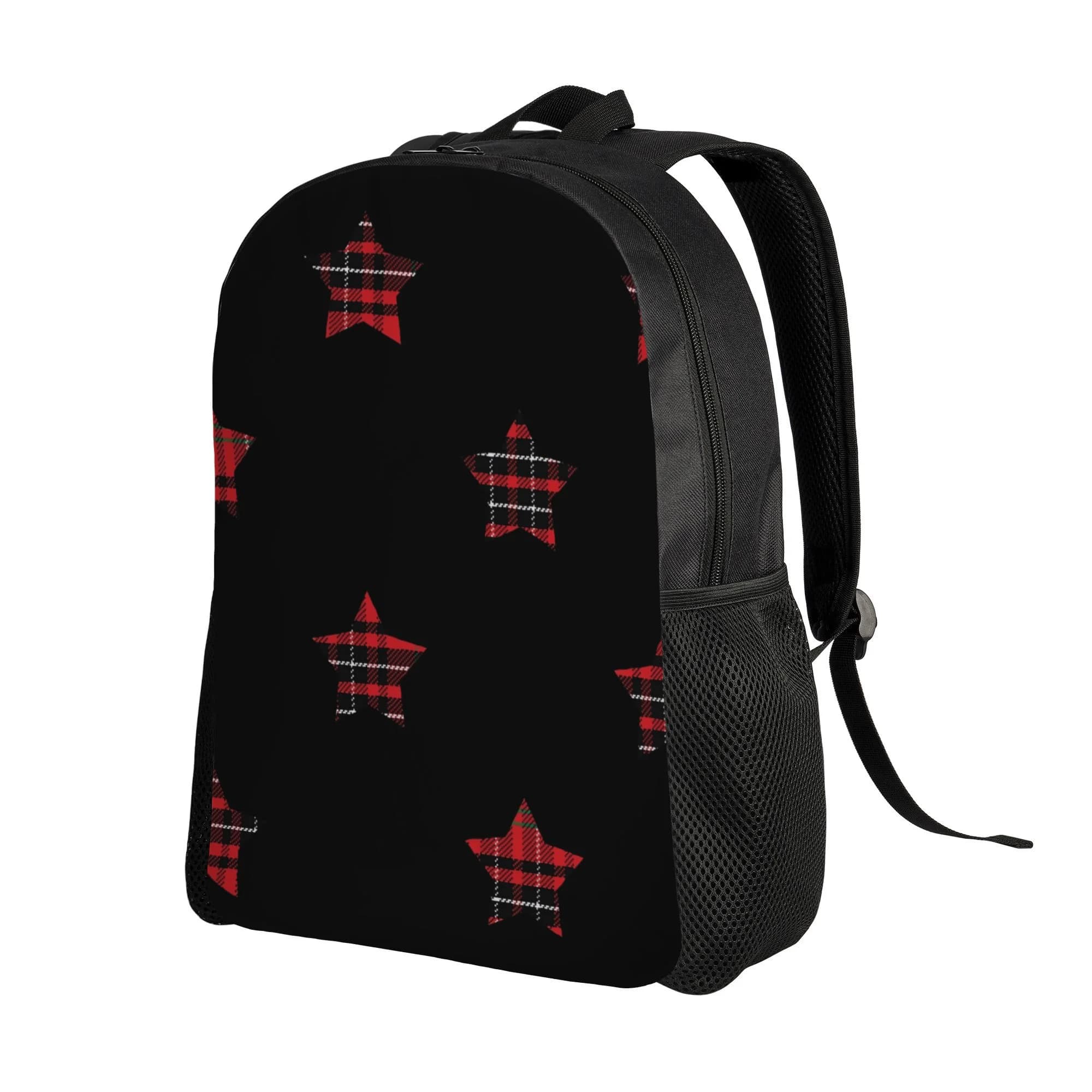 Zaino scozzese con motivo a stelle - design a scomparto singolo, adatto per l'uso casual nel fine settimana e per lo stile college, resistente
